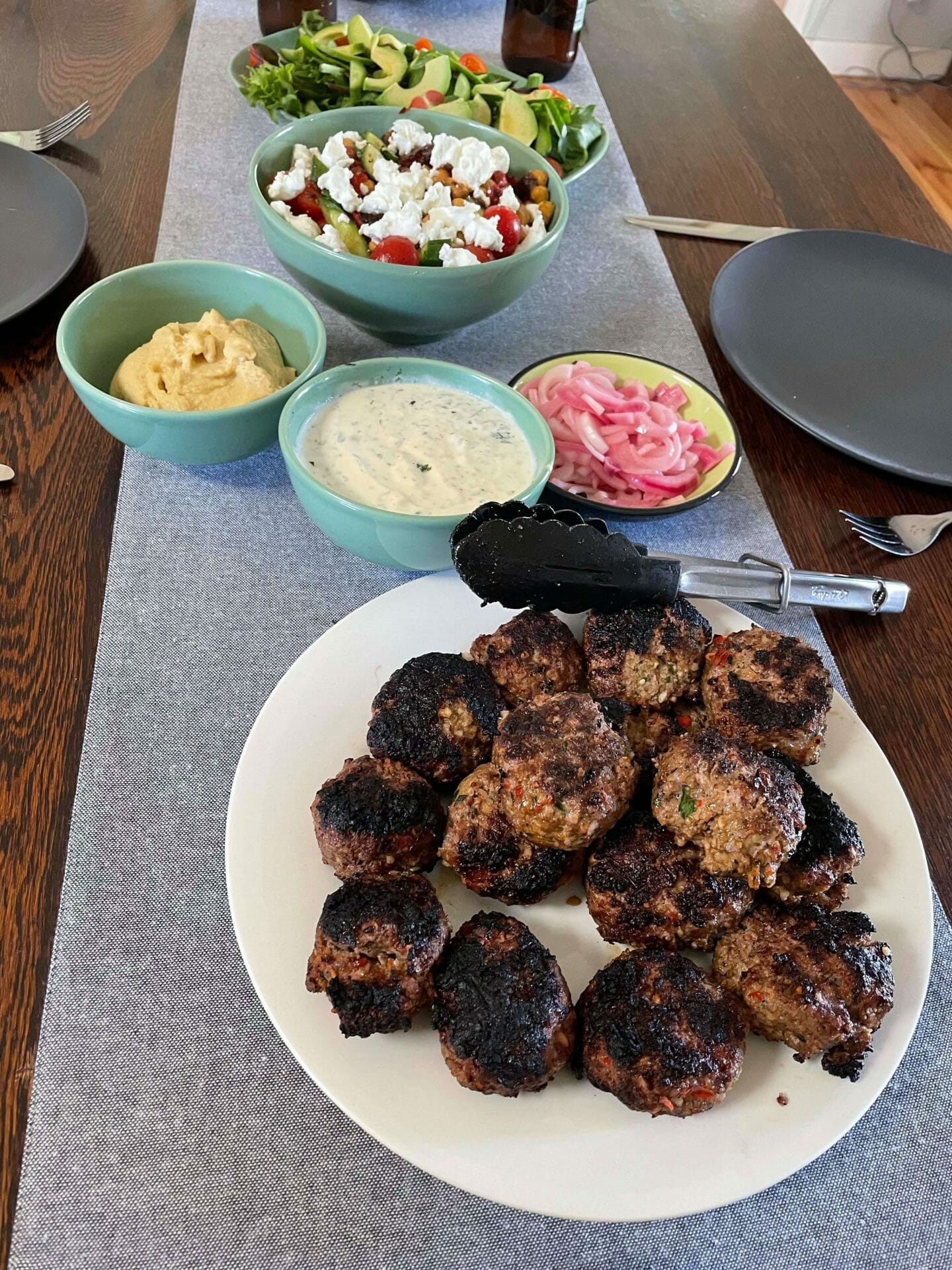 Grilled Lamb Koftas with a Tangy Yoghurt Dip (Delicious Burger