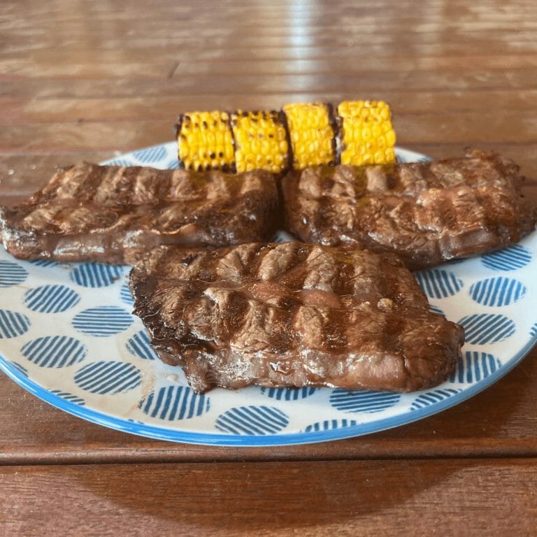 Garlic Pepper Grilled Oyster Blade Steak With Roasted Corn Simply