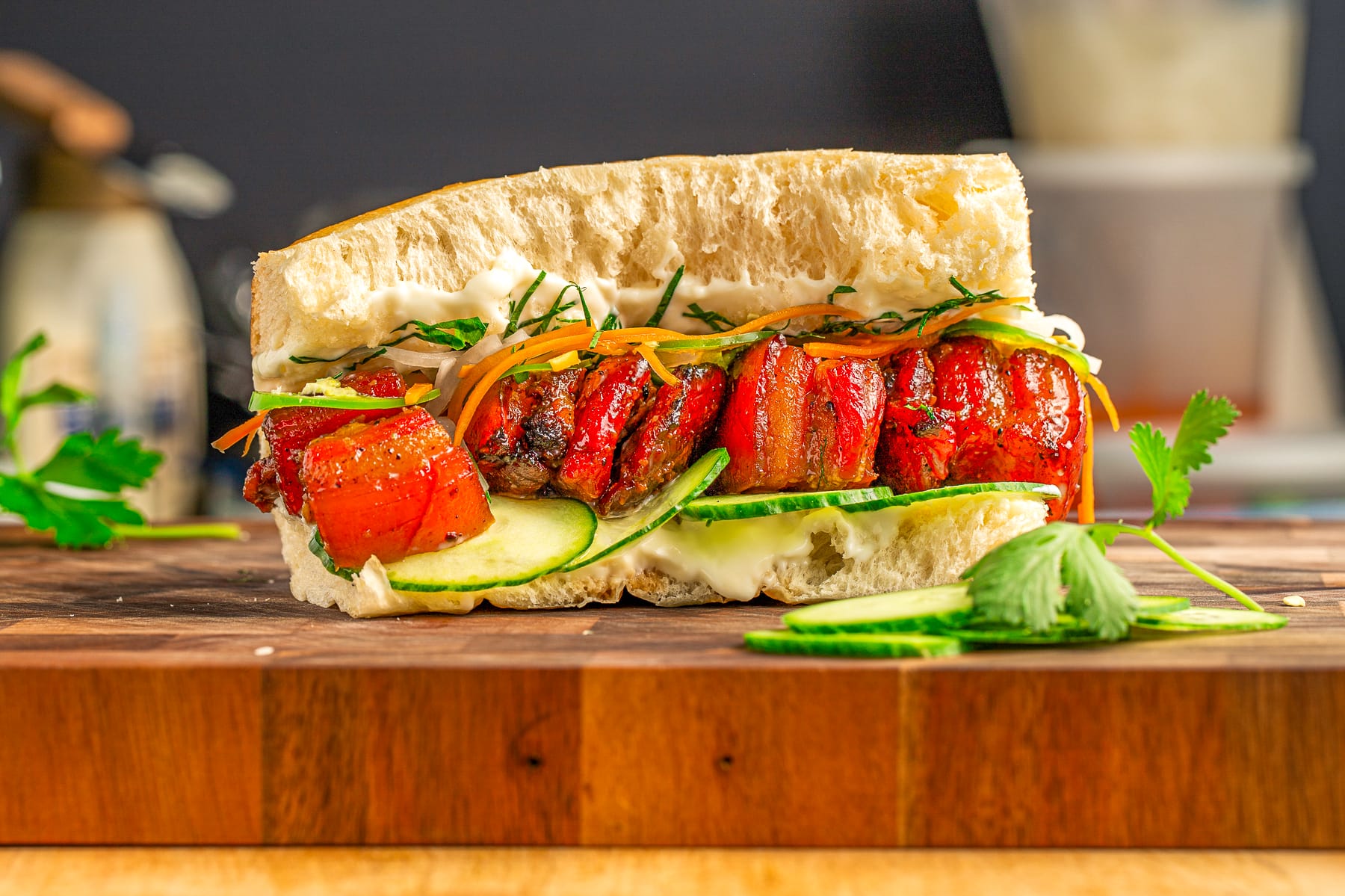 Smoked Pork Belly Burnt Ends Banh Mì Simply Meat Smoking